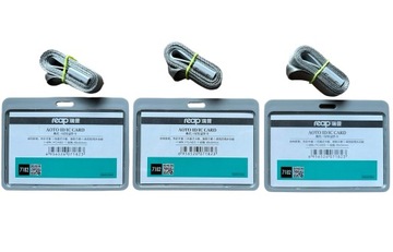 Holder Etui Poziomy na karty identyfikator Popiel 3szt.