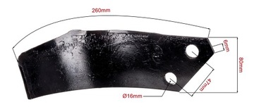 Nóż prawy glebogryzarki Unia Grudziądz 1500020021