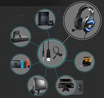 ИГРОВАЯ ГАРНИТУРА ПК PS4 XBOX LED ИГРОВАЯ ГАРНИТУРА