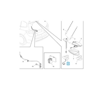 ANTÉNA STŘEŠNÍ ŽRALOK NAWI OPEL ASTRA J INSIGNIA A 22786214 ORIGINÁLNÍ NOVÁ