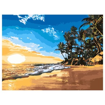 OBRAZ MALOWANIE PO NUMERACH 40X50 CM Z RAMĄ NA KROŚNIE DUŻY WYBÓR PLAŻA