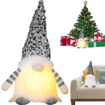 SKRZAT STOJĄCY GNOM ŚWIĄTECZNY NA PREZENT BOŻE NARODZENIE ŚWIECĄCY LED