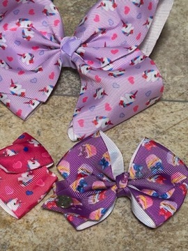 БОЛЬШИЕ ЛУКТЫ JoJo SIWA ЛУКИ 4 ШТ. РАЗНОЦВЕТНЫЙ ЕДИНОРОГ ЕДИНОРОГ