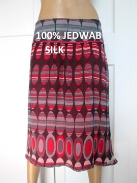 Vera Moni jedwabna spódnica vintage spódniczka 100% jedwab 44 46 Xxl Xxxl