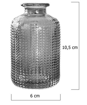 МАЛЕНЬКАЯ ДЕКОРАТИВНАЯ СТЕКЛЯННАЯ ВАЗА, СЕРАЯ еловая ваза