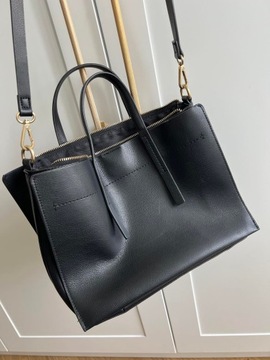 Элегантная городская сумка ZARA черная 6334/304 Бивень