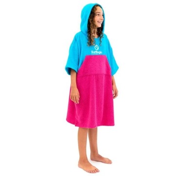 Poncho Surf Logic Junior Cyan & Neon Pink