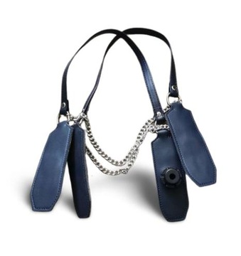 Uchwyty granat blue navy z łezkami i łańcuszkiem