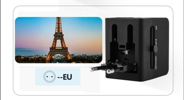 2x adapter globalny, uniwersalny gniazdko adaptera USA EU UK AU USB