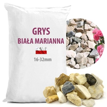 Polski Grys Ogrodowy BIAŁA MARIANNA 16-32 10KG Kamienie na Cmentarz