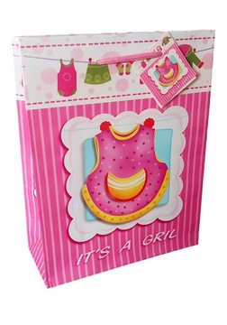 Torebka ozdobna IT'S A GIRL buciki BABY SHOWER