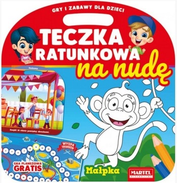 Teczka ratunkowa na nudę MAŁPKA z GRĄ kolorowanka
