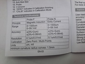 Толщиномер покрытия wt217