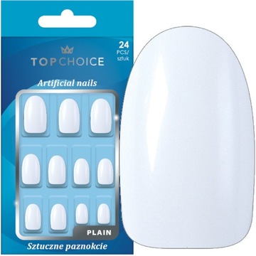 TOP CHOICE SZTUCZNE PAZNOKCIE MLECZNE MIGDAŁOWE 78392