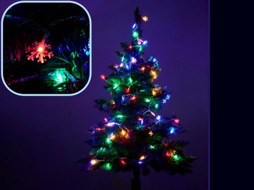 Светодиодные цепные фонари снежинки 10м 100LED многоцветные 8 режимов освещения