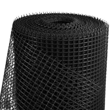 SIATKA OGRODZENIOWA PLASTIKOWA czarna 1,2x50m PCV