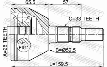 FEBEST 1810-Z20 SADA KLOUBU HŘÍDEL HNACÍ