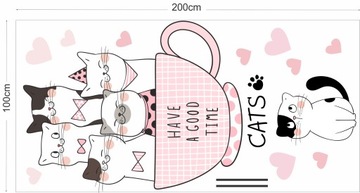 Наклейки на стену CATS 100x200см CAT