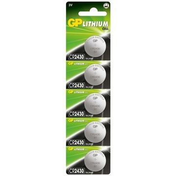 5x GP BATERIA GUZIKOWA PASTYLKOWA LITOWA CR2430 3V