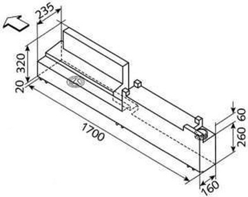 Zbiornik na wodę 54 l Sprinter od 1997 Lewa strona