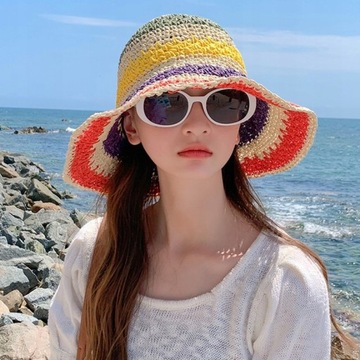 kolorowy letni kapelusz damski jasny