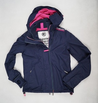 SUPERDRY FIRMOWA GRANATOWA KURTKA Z KAPTUREM - S