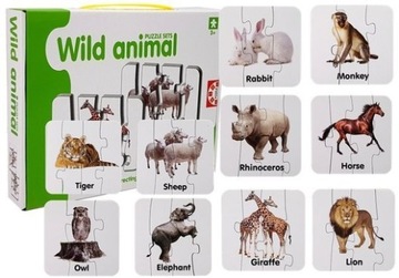 Puzzle Edukacyjne Układanka Dzikie Zwierzęta