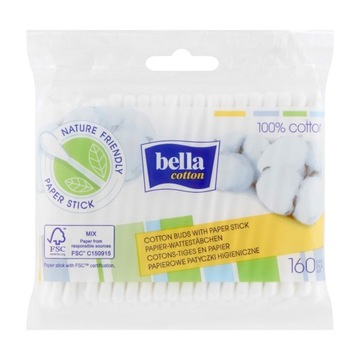 BELLA PATYCZKI KOSMETYCZNE ZAPAS 160 SZT. PAPIEROWE