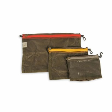 TASMANIAN TIGER MESH POCKET SET OLIVE KIESZEŃ SASZETKI RÓŻNE ROZMIARY 3szt