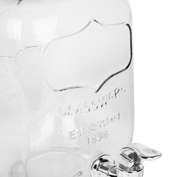 Стеклянная БАНКА С КРАНОМ для воды, большая емкость, ЛИМОНАДНАЯ БАНКА 4л Griffo