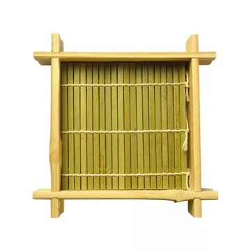 TACKA BAMBUSOWA DO SUSHI 15X15CM S – NATURALNA, KWADRATOWA