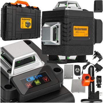 POZIOMICA LASEROWA 360° LASER KRZYŻOWY LCD 4D