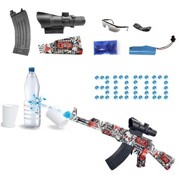 ИГРУШЕЧНЫЙ ПИСТОЛЕТ ВИНТОВКА С ОЧКАМИ + ГЕЛЕВЫЕ ШАРИКИ