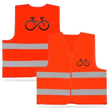 Kamizelka odblaskowa z nadrukiem rowerowym ROWER FOREVER dla rowerzysty XXL