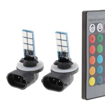 2 шт. RGB светодиодные автомобильные противотуманные фары с дистанционным управлением для грузовиков, штекер 881