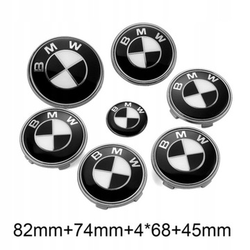 BMW LOGO ZNAK ZNAKY 7 KUSU KOMPLET