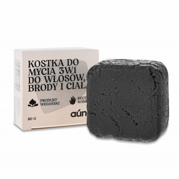 AUNA KOSTKA DO MYCIA WŁOSÓW BRODY CIAŁA 3W1 Z WĘGLEM AKTYWNYM