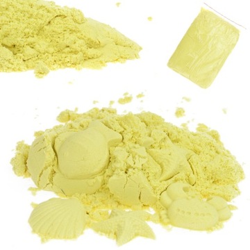 PIASEK KINETYCZNY MAGICZNY 1KG PIASKOLINA KOLORY ŻÓŁTY cytrynowy