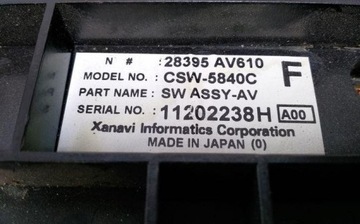 28395AV610 JINÉ MODUL 1.8 85 2002 NISSAN PRIME (P12)