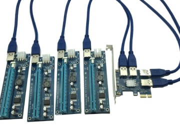 PCI-E USB Riser SPLITTER + адаптер 4x RISER 009s