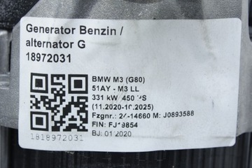 ALTERNÁTOR 250A BMW G42 G20 G22 G26 G30 G31 G15 G01 G05 G06 G07 M2 M3 M4