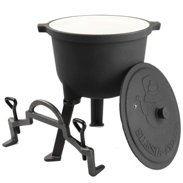 ЧУГУННЫЙ ЧУЛДЕЛЬ, ЭМАЛЬНЫЙ ГОРШОК, 15 Л, ОХОТНИЧИЙ ГОРШОК, БОЛЬШОЙ ТЯЖЕЛЫЙ ОГОНЬ