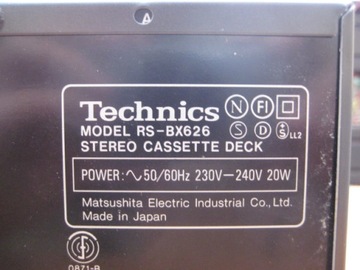 RS-BX626 Technics Stereo Cassette Deck (rs-bx606) magnetofn c1