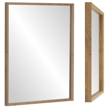 HIT! Lustro 80x60 wąska KASETONOWA rama DĄB GRAND