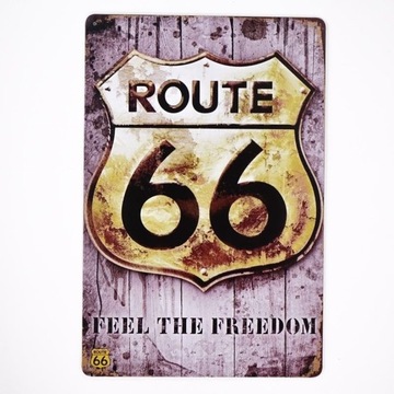 Tabliczka dekoracyjna metalowa ROUTE 66 4 plakat