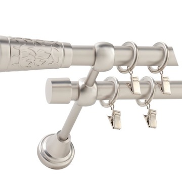 KARNISZ PODWÓJNY FI 19+19 360 cm CICHE KÓŁKA WZORY