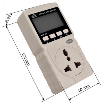 WATOMIERZ LICZNIK ZUŻYCIA PRĄDU MIERNIK POBORU ENERGII ELEKTRYCZNEJ LCD