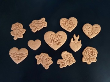 6x Формовочки для пряников ко Дню БАБУШИ И ДЕТИРОВ Сердечки НАБОР СЕРДЦЕВ 4-15см 6шт.