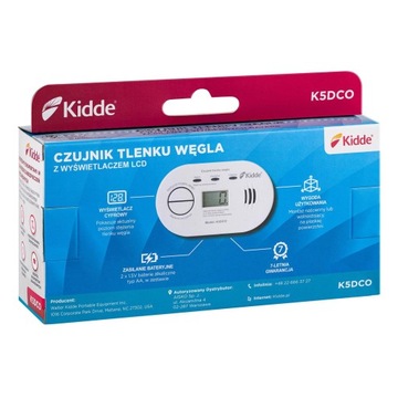 Czujnik tlenku węgla (czadu) KIDDE K5DCO