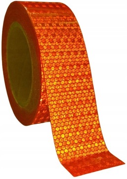 СВЕТООТРАЖАЮЩАЯ ЛЕНТА САМОКЛЕЙКАЯ ФОЛЬГА ОРАНЖЕВАЯ ПРИЗМАТИЧЕСКАЯ НАКЛЕЙКА 5 СМ